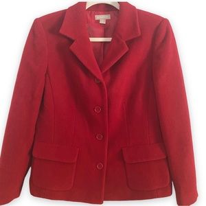 Nordstrom 100% Wool Red Blazer